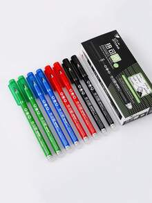 4pcs/Pack 0.7mm Erasable Liquid Ink Pens, Washable Pens, Black/Blue/Red/Green Ink, Erasable Ballpoint Pens, Smooth Writing, Heat Erasable, Perfect For Office, School Art Supplies - Default - View 12