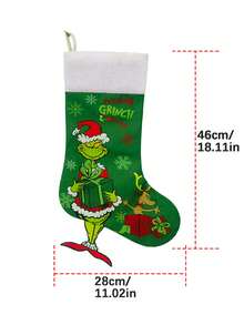 The Grinch Christmas Stocking Hanging Ornament Gift Bag Christmas Tree Home Decor Cute Christmas Sock Pendant Decorative Accessory - Xmas - View 11