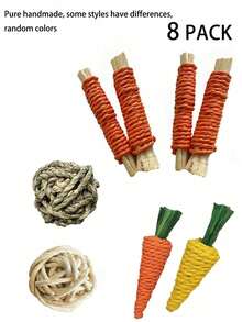 Happy Little Pet Rabbit Small Animal Chew Toy Grinding Toy, Small Pet Toy, 3pcs/6pcs/8pcs/13pcs Small Animal Grinding Gift - Multicolor - View 13