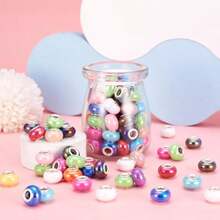 28/58/108 Resin Ceramic AB Color Round Beads As Spacers, With A Silver Bead Core, Suitable For DIY Bracelets, Jewelry Making, And Craft Making - Assorted Colors - View 6