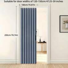 1pc Foldable Louvered Windproof Partition Curtain, Includes Hooks And Storage Strap, Suitable For Living Room, Bedroom And Kitchen, Easy Care Design, Bedroom Partition Curtain, Moisture-Proof, Easily Achieve Home Privacy - Door Curtain - View 13