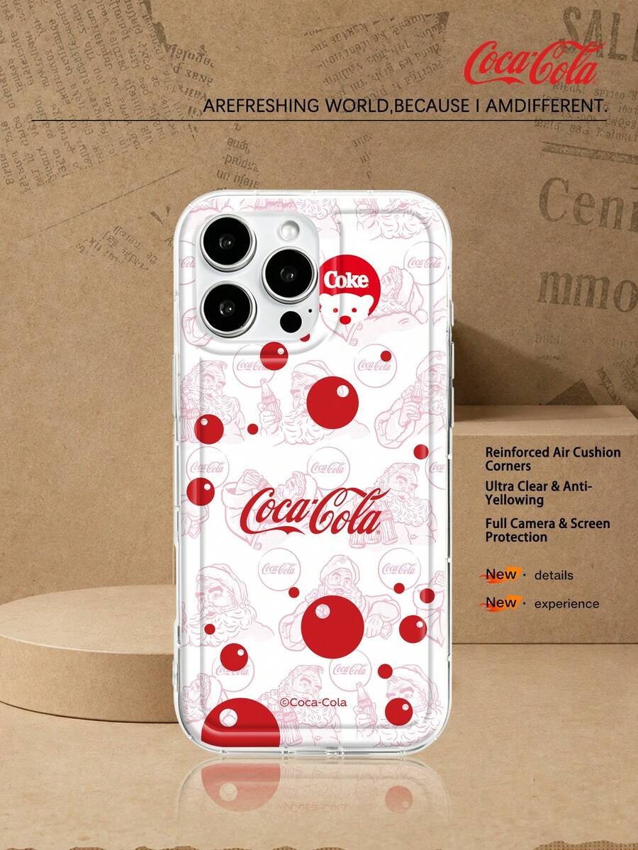 Coca Cola Officially Authorized Phone Case With Exquisite Retro American Pattern Printing For Shock And Drop Protection. Compatible With IPhone 18pro 18promax 18Fold 17, 17 Pro, 17 Pro Max, 11, 12, 13, Apple 15, 16 Pro,16 Pro Max,14 Plus,16 Plus,15 Pro,16 Max,XR, Waiting For The Model. Halloween Gifts For Family And Friends - Clear - View 1