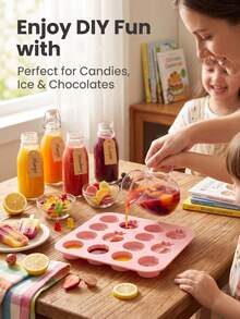 Creative 14-Cavity Assorted Fruit Chocolate Molds, Mangosteen, Durian, Pineapple Cake Decoration Molds - Multicolor - View 4