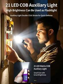 2/1 buah Lampu Kerja COB Magnetik, Senter Mini Isi Ulang USB-C, Senter Saku Bebas Genggam dengan Klip Belakang, Lampu Peringatan Merah Biru untuk Berkemah di Luar Ruangan dan Perbaikan Mobil - Senter lampu kerja mini - View 7