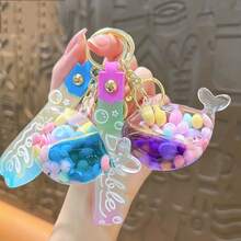 1pc Creative Cute Oil Floating Candy Whale Keychain, Exquisite Bag Pendant, Suitable As A Small Gift For Girls - Multicolor - View 1