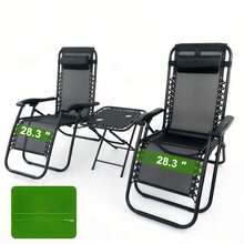 Adjustable Folding Lounge Chair, Portable Outdoor Recliner with Sturdy Frame, Foldable Sun Lounger for Beach Camping Patio Poolside Office Napping - 72 cm - Übersicht 11