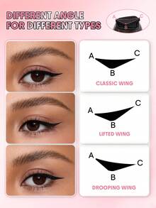SHEGLAM [2Pcs] Micro Precision Ultra-Long Tip Eyeliner & Insta-Wing Heart Stamp Eyeliner Bundle Set - Black - View 5