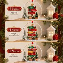 Custom Christmas Signpost Ornament, Personalized 3-5 Names Christmas Tree Hanging Decor, Festive North Pole Holiday Style, Customized Family Keepsake, Customizable Name Ornament, Christmas Home Decor, Christmas Gift 2026, Christmas Decorations - Multicolor - View 3