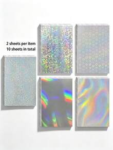 10/20/50pcs Holographic Laser Stickers, Printable Self-Adhesive Rainbow Glitter DIY Craft Stickers, Customizable Cuttable Labels For Planner, Gift Packaging, Phone Case, Notebook, Water Bottle Decoration - View 12