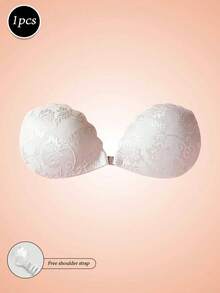 1pc Lace Silicone Self-Adhesive Nipple Covers, Front-Clasp Lift-Up Breast Petals, Suitable For Bikini And Evening Gown For Parties, Dinners, Graduation Ceremonies, Dates, Music Festivals And Other Occasions, All Year Round - Black - View 18