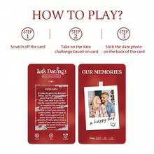 40 Date Ideas For Couples Date Night - Unique Scratch Off Date Night Card Games With Adventure Photo Album Book, Romantic Newlywed And Wedding Anniversary Couples Gifts For Him And Her - Burgundy - View 5