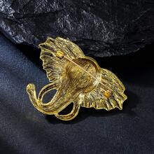 1pc Vintage Exaggerated Elephant Head Animal Brooch, Zinc Alloy Rhinestone Inlaid Men's Women's Suit Jacket Backpack Hat Pin Accessory, Suitable For Party Wear, DIY Accessory - Elephant Head - View 5