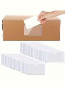20pcs Transparent Self-Adhesive Index Card Envelopes, Top Opening Plastic Label Holders, Suitable For Storage Organization, Business Card Holder, Planner Index Card Label Bags - Clear - View 9