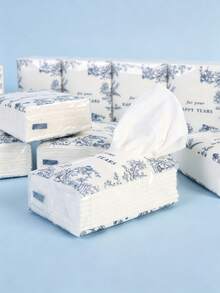5pcs/Set Elegant Floral Tissue Set - Wedding, Birthday, Party Favors - Printed With "For Your Happy Tears" - Suitable For Bride, Groom And Guests - Decorative Tabletop Display And Guest Gifts - Suitable For Wedding Favors - tissue - View 4