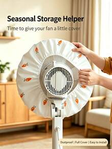 3-Piece Fan Dust Cover Set: Durable Dust Cover, Suitable For All Fans, Year-Round Use. Ruffle Edge Design For Home And Office Dual Use, Enhancing Space Elegance, Sturdy And Wear-Resistant Structure. - A - View 1
