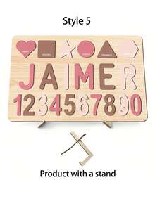Personalized Wooden Name Puzzle, Handmade Pattern Name & Number Puzzle, Colorful Smooth Cut Blocks, Natural Solid Wood Rectangular Puzzle Board, Customized Personalized Name Engraved Design, Christmas Gift For Teens, First Birthday Gift. Suitable For Home Game Room Indoor Games, Suitable For Boys, Girls, Teens Sensory Learning Tools. - Multicolor - View 19