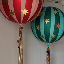 2pcs 22 Inch 4D Striped Star & 3D Round Foil Balloons, Birthday Party Decorations, Suitable For 1st Birthday Party Scene Decor - Star and Stripe Balloons - View 5