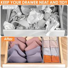 Fabric Drawer Organizer Divider Box – Built-In PP Board Support Foldable Storage Box, Underwear Socks Underpants Classification Storage Box, Suitable For Wardrobe Drawer Bedroom Clothing Divider Storage - Multicolor - View 8
