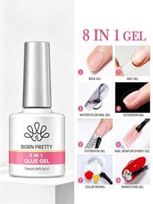 BORN PRETTY 10ml 8 In 1 Nail Gel Polish Base Gel&Watercolor Nail Extension Strengthener& Rhinestone Multifunctional Gel - 10ml - View 6