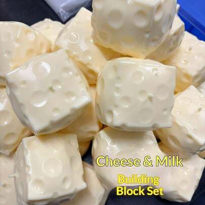 1pc Building Block Cheese Stress Relief Handmade Balloon Soft Square Ball, Perfect For Holiday, Birthday Gift, Halloween, Thanksgiving, Christmas, Labor Day, Back To School, Party Gift, Crunchy Squish, Crunchy Butter Squish, Dumpling Squish, School Supplies, Btsarmy, Halloween Decor, Halloween Squishy, Dumplings, Slushy Ball, Fidget Toys, Halloween Squishy Toys, Squeeze