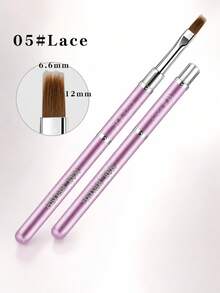 JOCNAIL Colorful Sandblasted Handle Nail Art Brush Dual Head Liner Painting Drawing Pen Metallic Aluminum UV Gel Manicure Tool - Multicolor - View 9