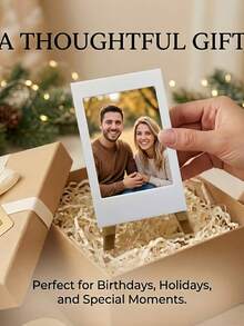White Mini Photo Easel Frame, Reusable Desktop Photo Display Stand, Multi-Scene Decorative Photo Holder, Aesthetic Birthday Anniversary Holiday Gift, Suitable For Friends Classmates Home Office Desktop Decoration - Multicolor - View 2