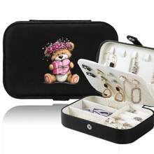 Jewelry Box Women Jewelry Organizer Display Travel Large Capacity Jewelry Case Luxury PU Leather Jewelry Case Multiple Compartments Classification Box - Black - View 6