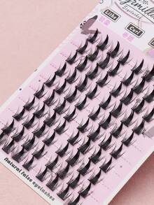 Ayrmilla 80pcs C Curl Single Cluster False Eyelashes, Wing Style Natural Segmented Lash Bundles, Black Anime Style Thin False Eyelashes, Mixed Length, Fluffy Lengthening Makeup Tool - C - View 2