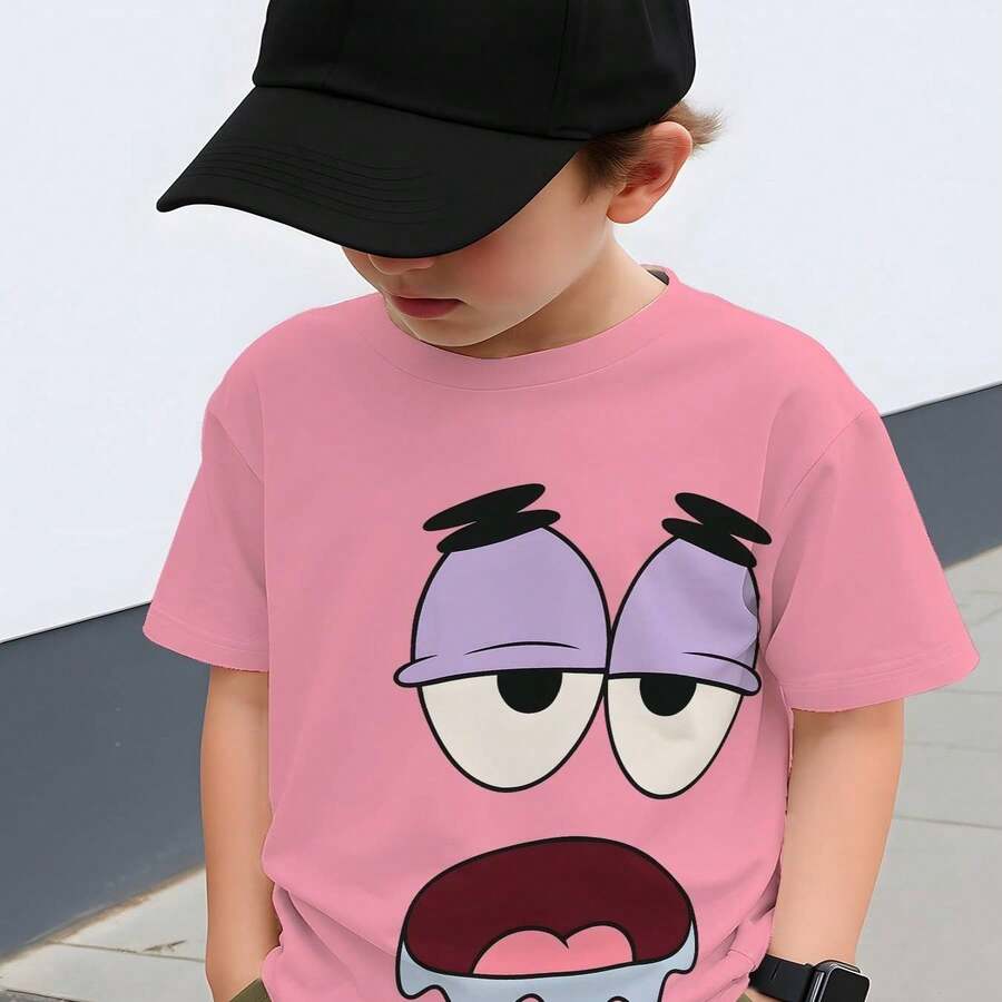 Tween Boys Extended Size T-Shirts - Pink - View 1