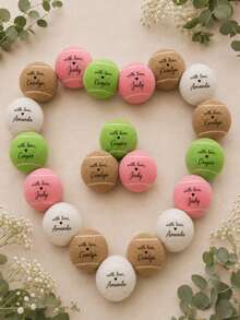 Personalized Tennis Ball, Personalized Pet Dog Toy Ball, Customizable With Your Name, Christmas/Birthday Gift, High Elasticity, Beginner Training, Matching, Pet Massage Ball, Chew Toy, Custom Logo Tennis Ball Accessory, Pet Stress Relief Product - Multicolor - View 5