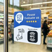 Programmable Texture, Waterproof, Wear-Resistant, Self-Adhesive NFC Sticker NFC215 13.56MHz, Diameter ≈10 Cm, Compatible With Google Review - Square ≈ 10cm*10cm - View 2