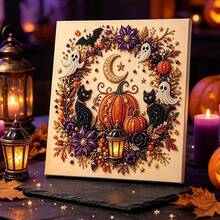 مجموعة واحدة من طقم رسم الماس DIY بحجم 7.87 بوصة لعيد الهالوين، زينة ديكور منزلي لعيد الهالوين، هدية مثالية لعيد الهالوين، ديكور مكتبي - أطقم - مشاهدة 16