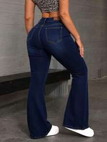 Plus Size Jeans - Dark Blue - View 6