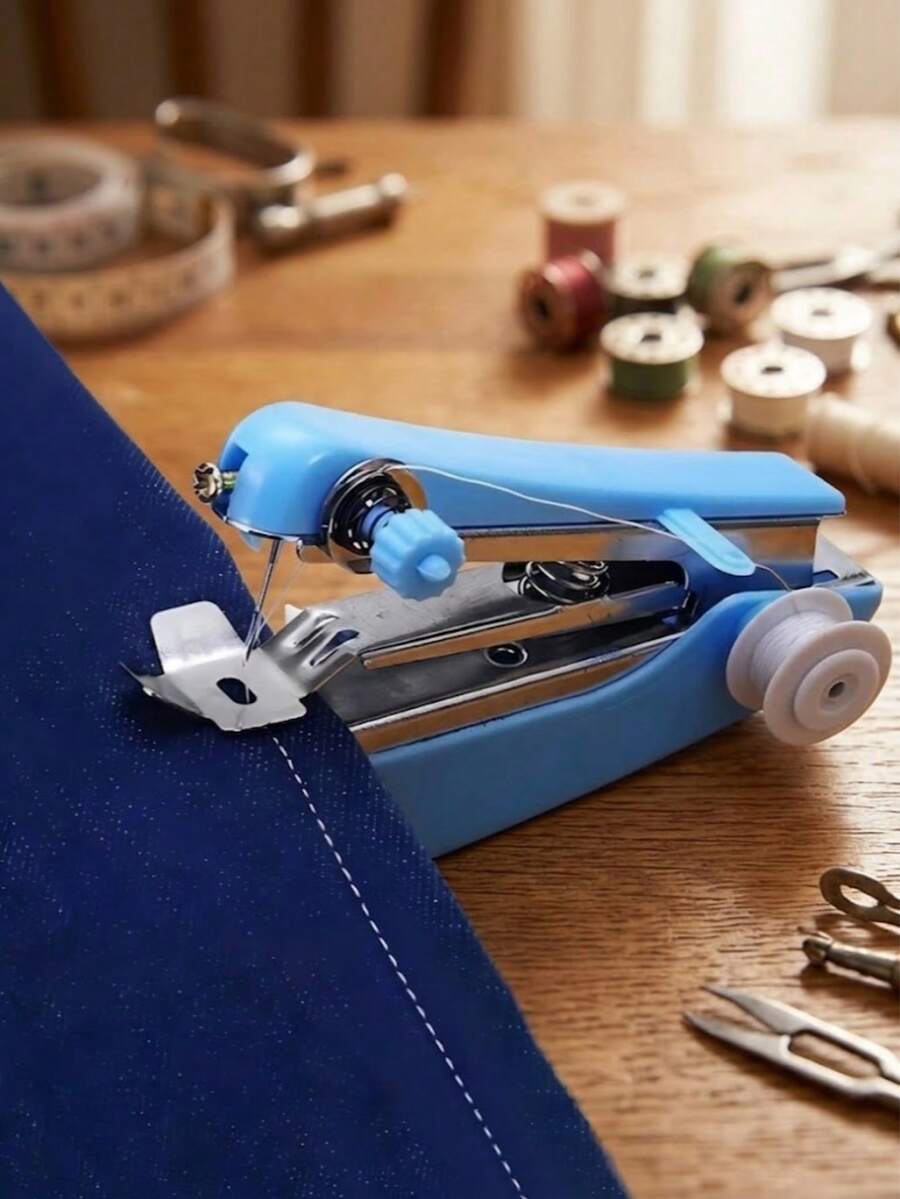 Portable Mini Sewing Machine With Quick Stitch Function, Includes Basic Sewing Needles And Thread, Complete Quick Home Sewing Tool Set, Suitable For Beginners, Ideal For Thin Fabric Repair, DIY Crafts And Gifts For Friends And Family
