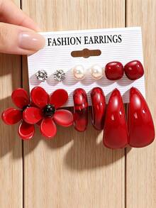 Fashionable Flower C-Type Earrings - Colored Resin Ear Hooks - Women's Elegant And Fresh-Style Earrings - Multicolor - View 3