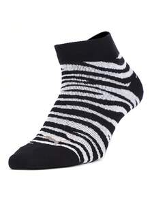 Puma Unisex Zebra Stripe Sports Casual Comfortable Breathable Short Socks 907556-02 - Black and White - View 1