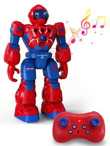 1pc Gesture Sensing Remote Control Robot, Programmable Spider Robot, Supports Remote Control Operation And Gesture Sensing Control, Equipped With Rechargeable Battery, Suitable For 3 4 5 6 7 8 9 10 11 12 Years Old Boys And Girls Interactive Robot Toy, With Light And Music, Singing And Dancing, Two Driving Modes Walking And Sliding, One-Key Demo, Storytelling, Mechanical Voice, Children Entertainment Set, Christmas Gift (White/Black/Red) - Multicolor - View 2