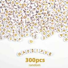 100/300/600/1000 Peças Contas de Letra ou Símbolo 7x4mm Acessórios para Pulseira e Colar, Múltiplas Cores e Estilos, Coração, Estrela, Símbolo do Zodíaco, Paz, Cruz, Letra - Multicolorido - Visão 17