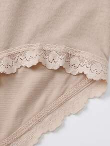 4pcs Girls Casual Seamless Panties, Mid-Waist Heart-Shaped Lace Trim Soft Underwear, Suitable For All Seasons - Multicolor - View 5