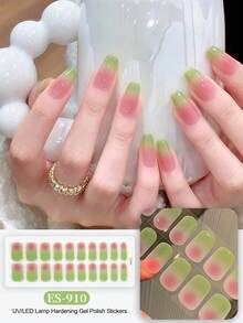 Nail Stickers Color Gradient DIY Self Adhesive DIY Art Decals Strips Manicure Decorations Suitable For Home, Workplace, Outdoor Travel, Gift Giving, Salon - Lime Green - View 8