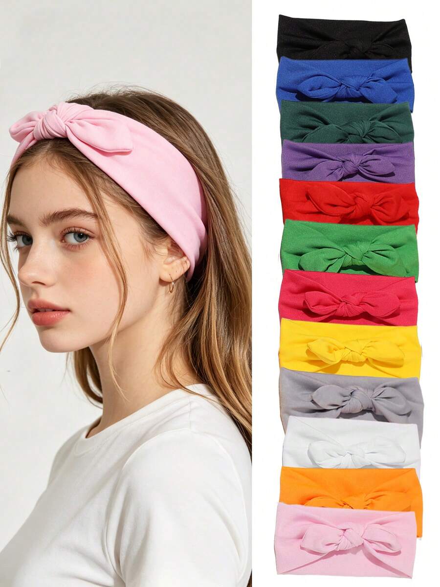 1pc Casual Minimalist Versatile Soft Absorbent Rabbit Ear Headband, Suitable For Children's Daily School Wear, Sports Multi-Functional Children's Hair Accessory - Multicolor - View 1