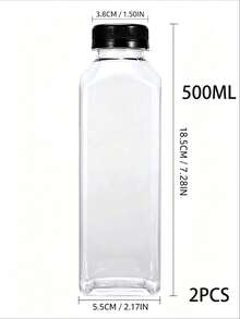 Botol Plastik Kecil dengan Tutup Ulir, Cocok untuk Cairan, Jus, Minuman Kesehatan - Botol Konsentrat Jus Jahe - Botol Mini Transparan yang Dapat Digunakan Kembali/Anti Bocor/Dapat Dibekukan, Wadah Plastik 2oz dengan Tutup - Hitam - View 33