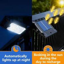 Ultra-Bright Solar Powered Outdoor Clip Light, Rechargeable, With Motion Sensor, Adjustable Brightness And Angle, 3 Styles And 3 Lighting Modes, Durable Plastic Lampshade, Stylish Garden Light, Suitable For Paths, Yards, Sidewalks, Patios And Lawns - Multicolor - View 2