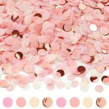 50g Round Colorful Sequin Confetti, Highly Attractive, Light Pink Tissue Paper Confetti, Compact And Portable, Suitable For Wedding, Proposal, Engagement, Table Scattering, Birthday, Party, Balloon Filling, Table Decoration, Party Decoration - Multicolor - View 6