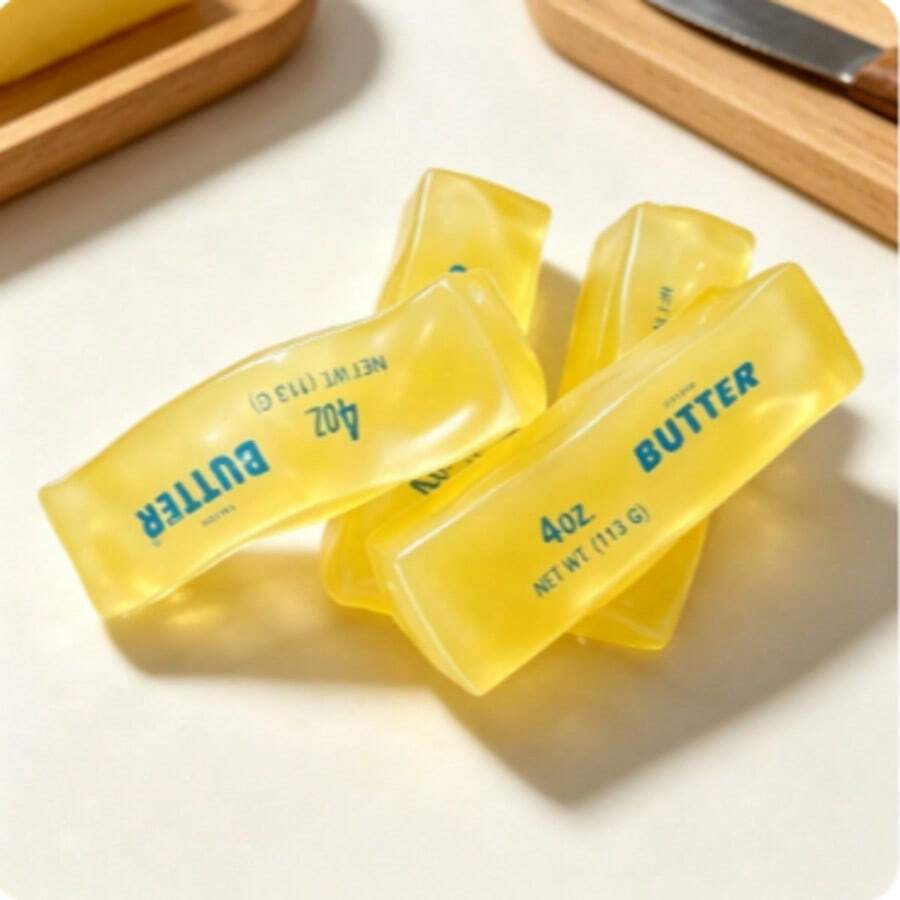 1pc Butter Stick Slow Rising Squishy, Slow Rising Squishy, Stress Relief Toy, Anxiety Relief Squeeze Toy, Realistic Food Squishy, Atmospheric Desktop Decor, Cute Squishy Toy, Party Favor, Sensory Toy, Teen Gift, Small Accessory Toy , Cheese Squishy, Squishy Dumpling, Fidget