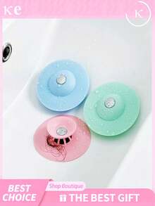 5 Packs Silicone Tub Stopper & Hair Catcher,Bathtub Drain Stopper, Easy Install Shower Drain Cover For Bathroom And Kitchen - Multicolor - View 4