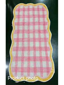 1PC Pink Yellow Plaid Wavy Soft Living Room Rug, Bedroom Decor, Home Leisure Carpet, Decorative Rug, Bedroom Decor, Small Rug, Carpet, Home Decor, Living Room Rug, Living Room Small Rug, Bedroom Rug, Living Room Home Decor, Washable Rug - Multicolor - View 8