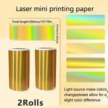1/2 Roll 57mm X 3.5m Continuous Colored Self-Adhesive Thermal Printing Paper, Holographic Laser Thermal Label Paper Suitable For Mini Meow Machine/Ailibear Color Wrong Question Printing Sticker Paper Roll, Self-Adhesive Label Photo Paper - 57mm Printing Paper - View 21