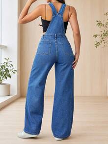 Women Denim Overalls & Jumpsuits - Blue - View 3