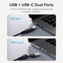 VENTION 2-in-1 USB-A & Type-C ke Adaptor Konverter Video HDMI, Output Full HD 1080P@60Hz, Adaptor Plug-and-Play Portabel untuk Desktop, Laptop, Monitor, TV, Proyektor - View 2